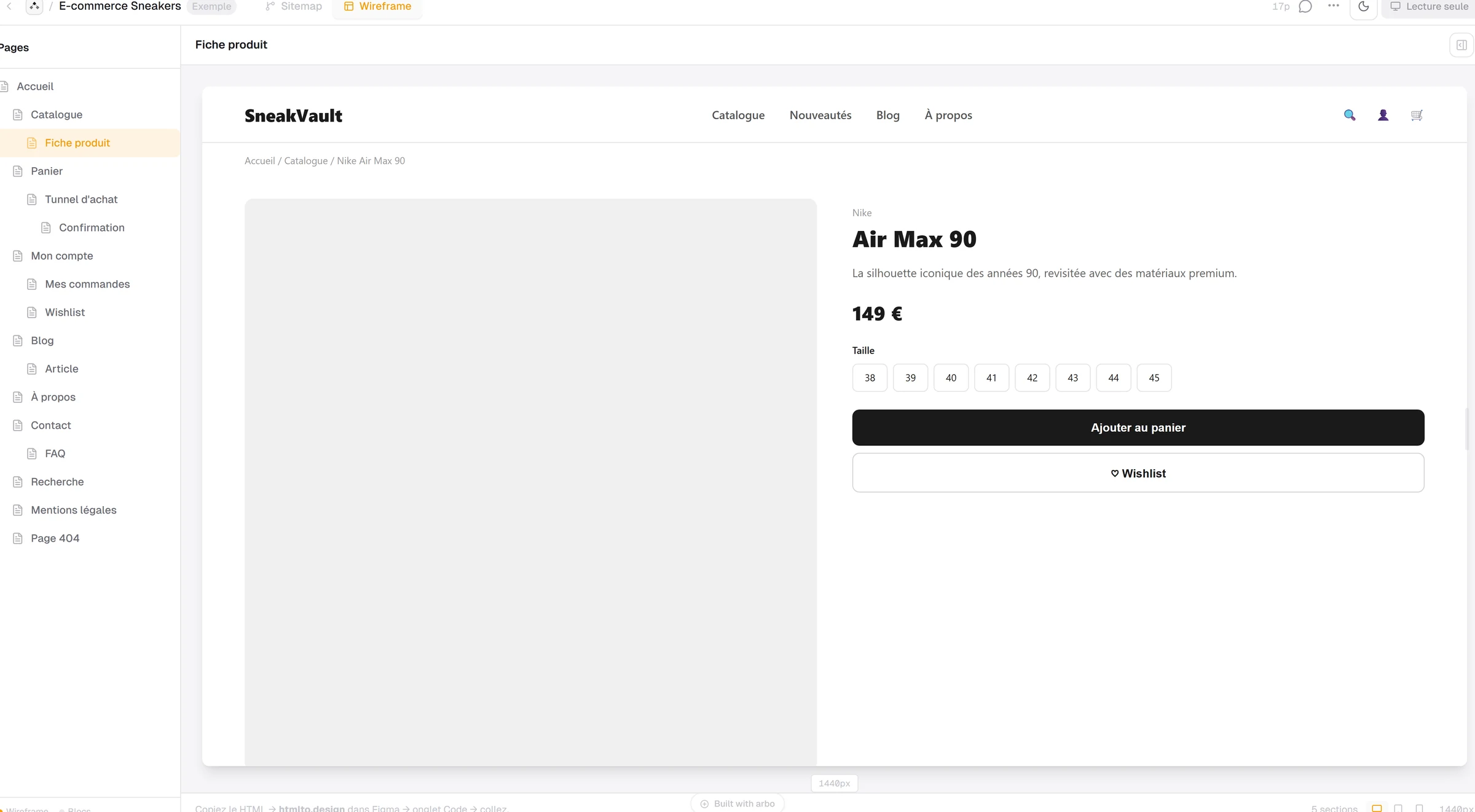 Le prix, et ce qu’il force à concevoir, arbo wireframe produit
