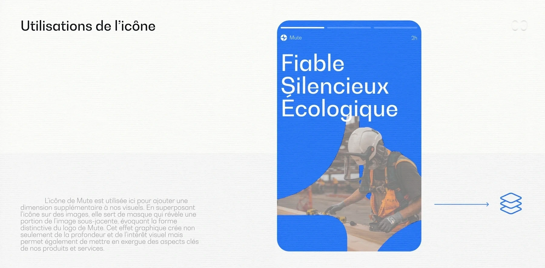 Le guide de marque, mute da icone masque