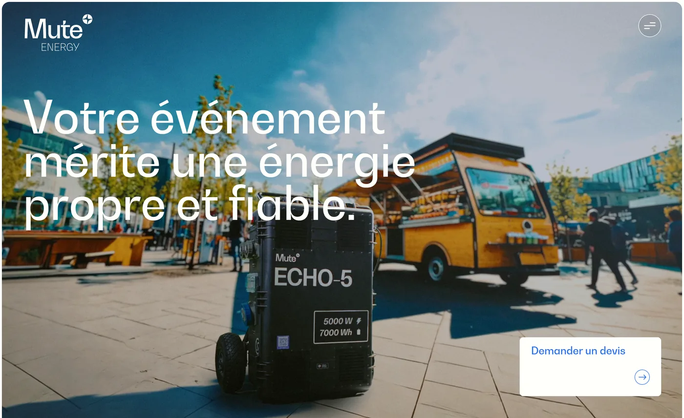 One page per trade, mute site hero evenementiel