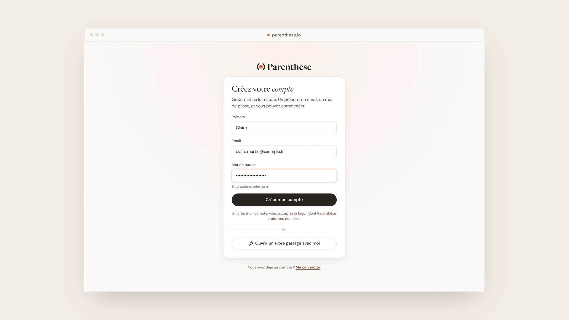 A whole product, parenthese compte