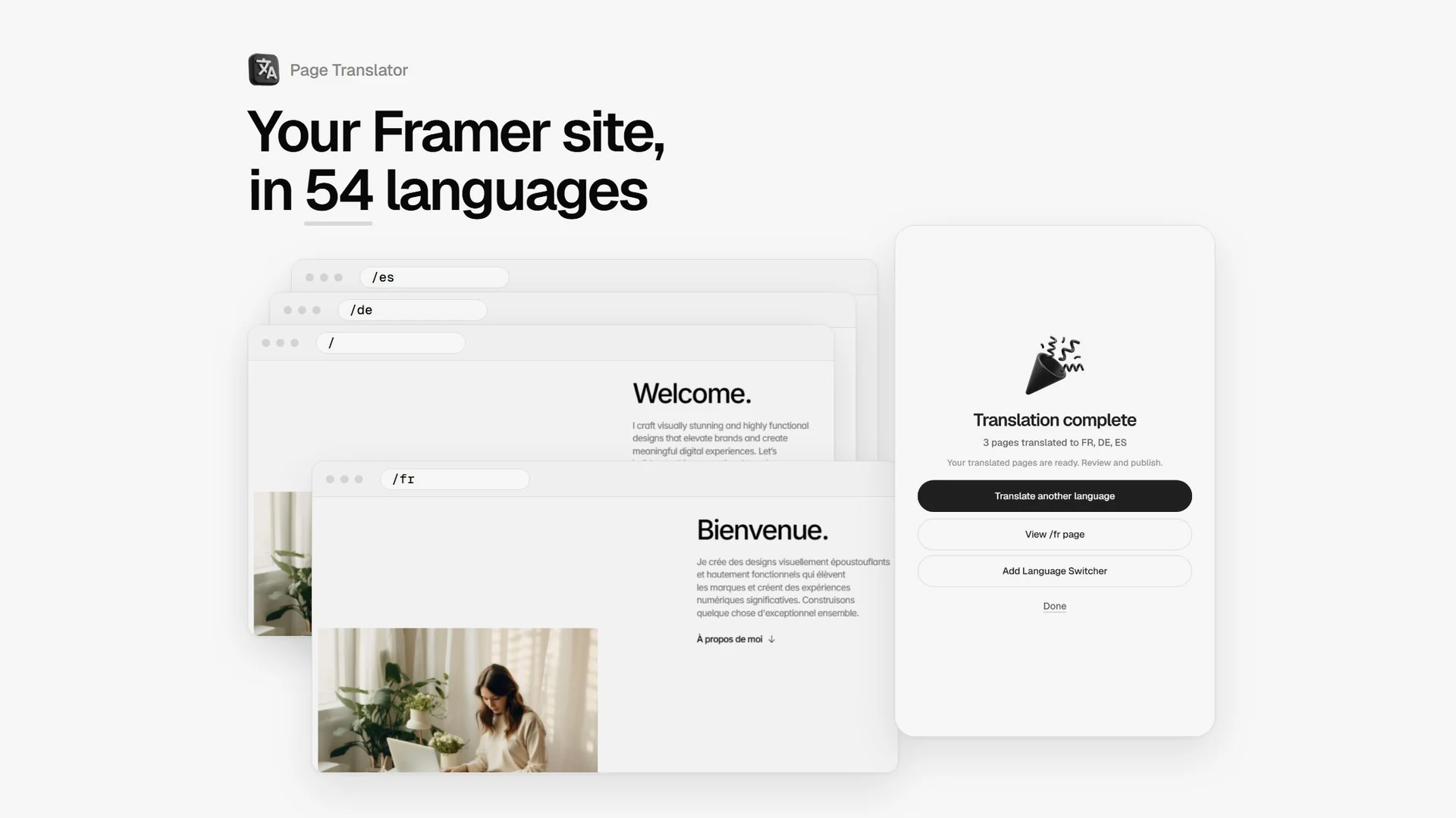 Le plugin de traduction que je vends sur Framer