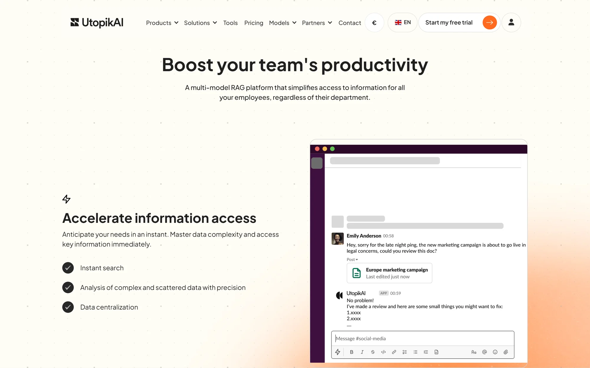 Le site, utopikai site productivite